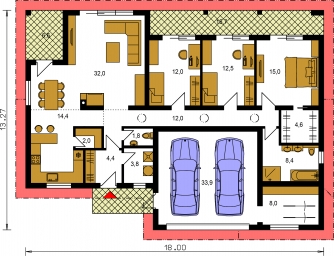 Grundriss des Erdgeschosses - BUNGALOW 201